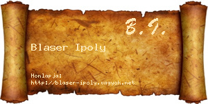 Blaser Ipoly névjegykártya